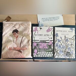 OwlCrate Divine Rivals & Ruthless Vows Book Set and book sleeve - mint condition